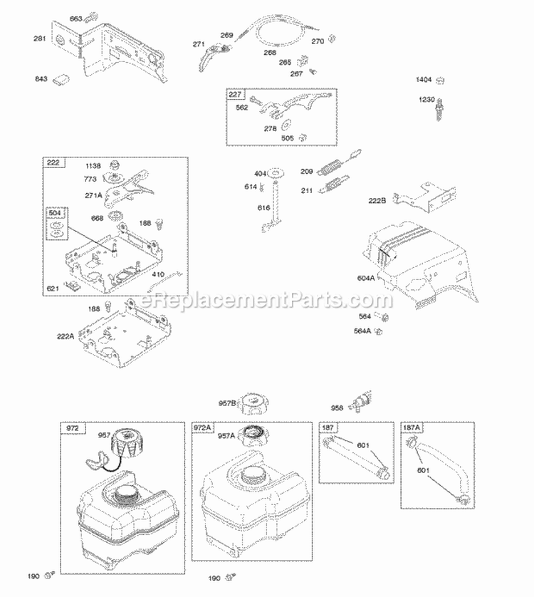 Controls Fuel Supply Governor Spring Diagram and Parts List for 217302-0122-H1  Briggs and Stratton Engine
